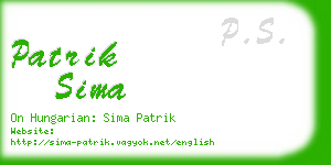 patrik sima business card